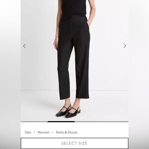 Vince Black Cropped Straight-Leg Trousers